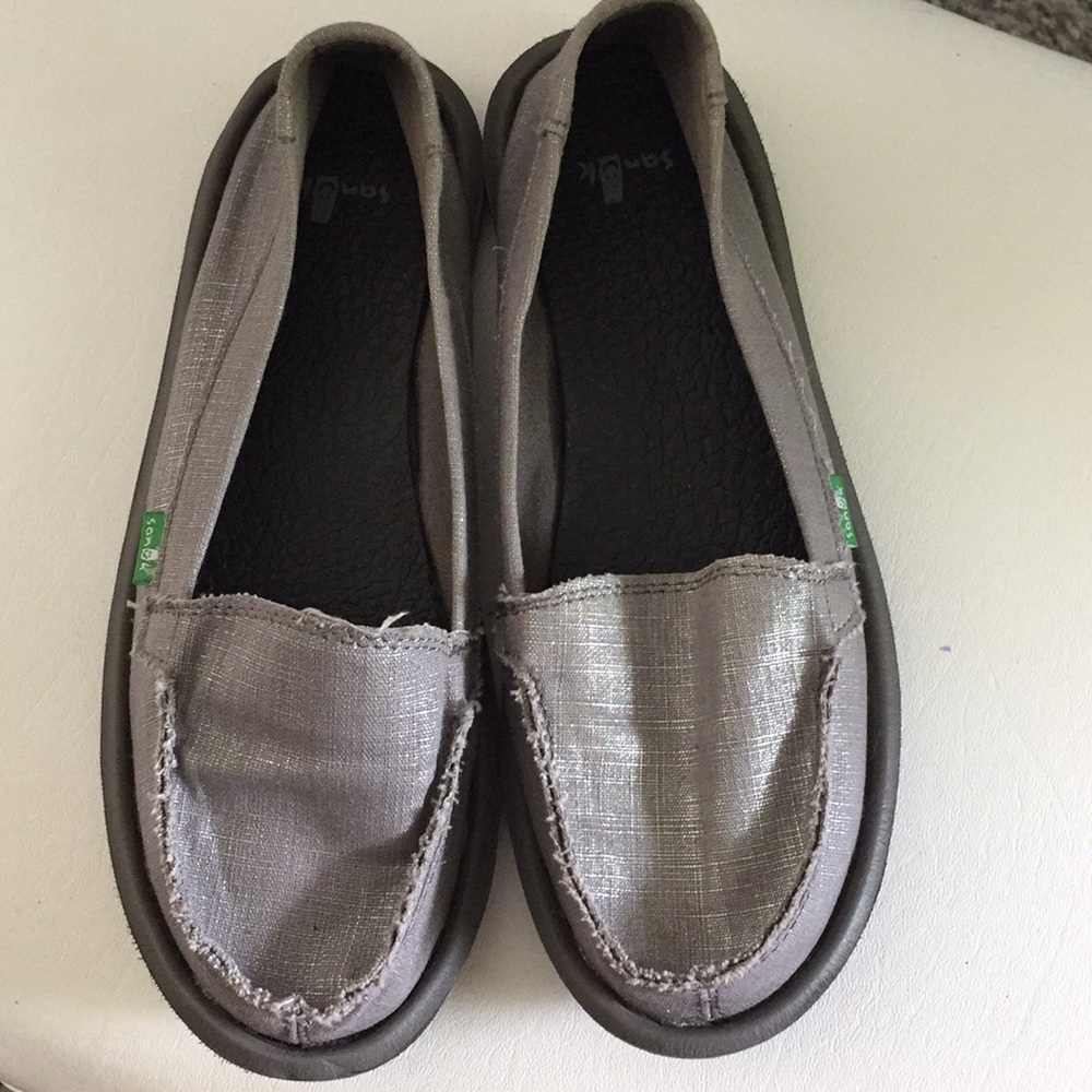 2/$30 Silver Sanuk flat
